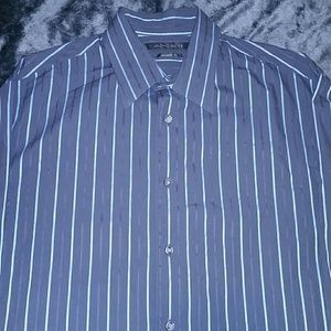 A[x]ist Blue Striped Button up Long Sleeve Shirt